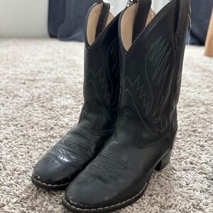 OLD WEST Black Kids Cowboy Boots Size 090